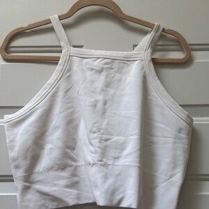 Athleta White Ribbed Sports Bra